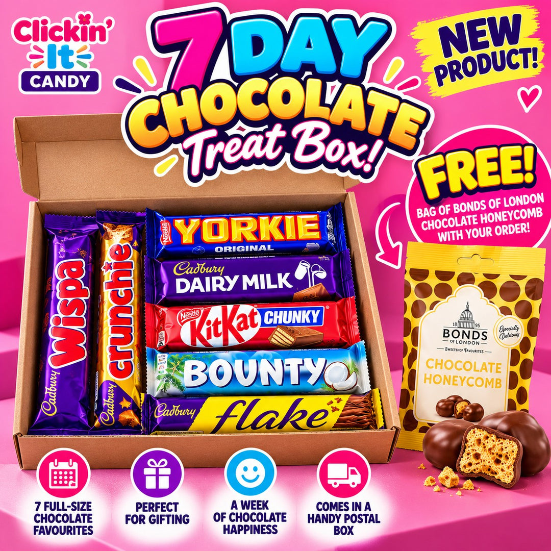 7 Day Chocolate Treat Box – 7 Full Size Chocolate Favourites! PLUS FREE CHOCOLATE HONEYCOMB