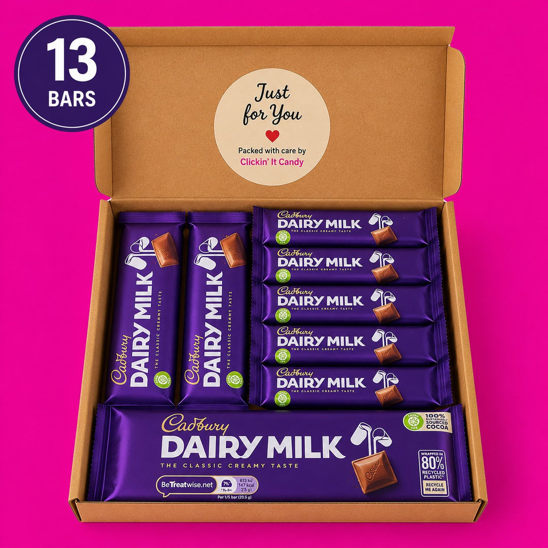 Cadbury Dairy Milk Chocolate Postal Box - Postal Box - 13 Cadbury Bars per box