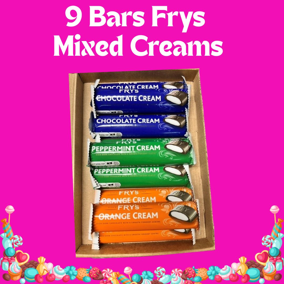 Fry's Cream - Chocolate Postal Box - 9 x 49g bars (full size) per box