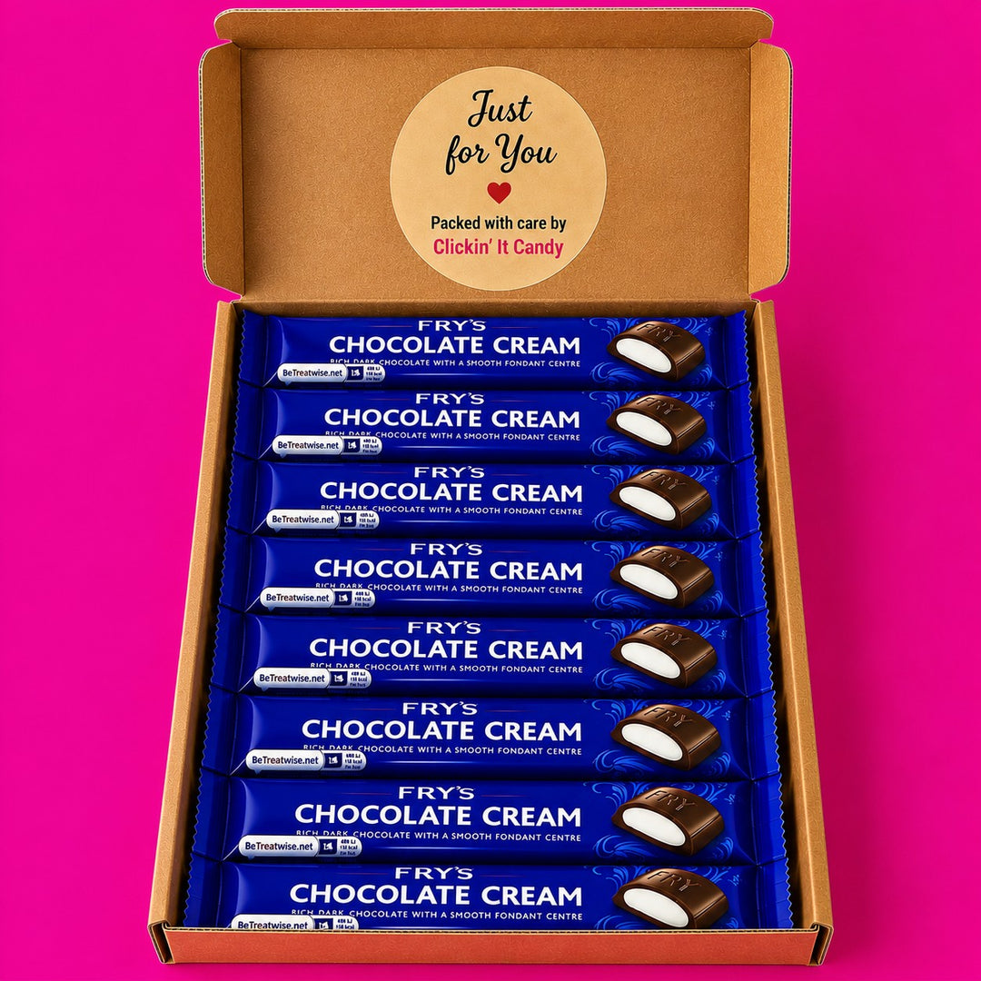 Fry's Chocolate Cream - Chocolate Postal Box - 8 x 49g bars (full size) per box