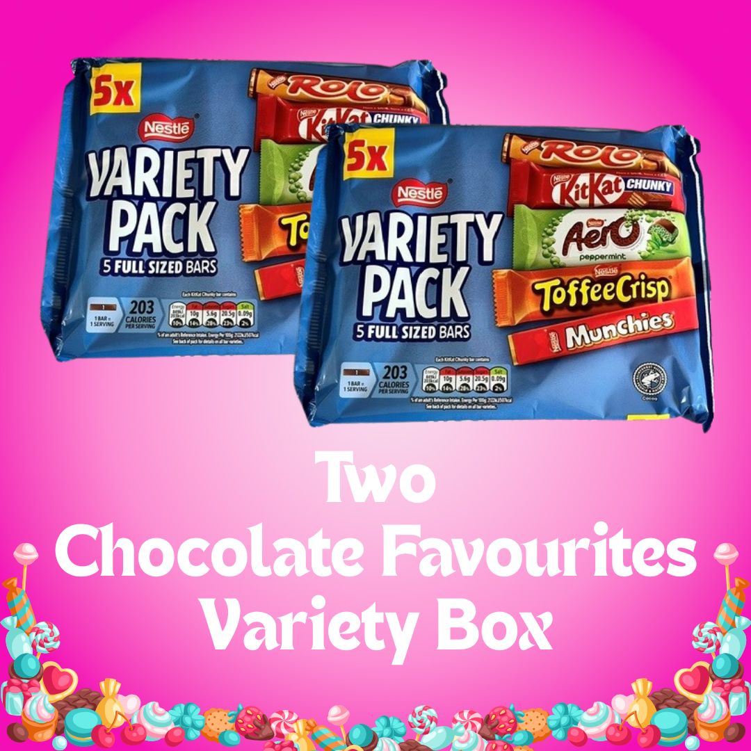 🍫 Nestlé Chocolate Favourites – 2 Variety Packs | 10 Full-Size Bars
