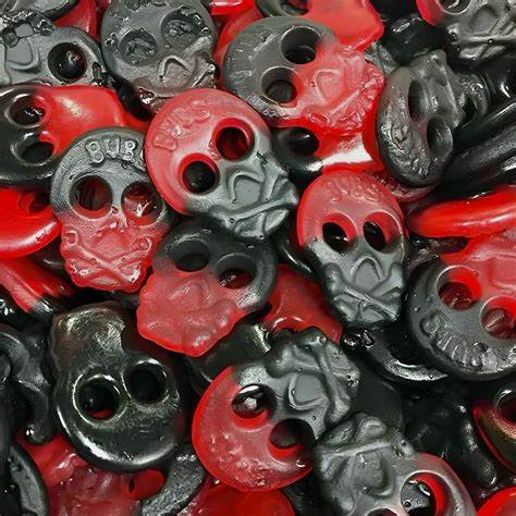 Groovy Sweets Pick N Mix Grab Bag - Bubs Raspberry & Liquorice Skulls 250g