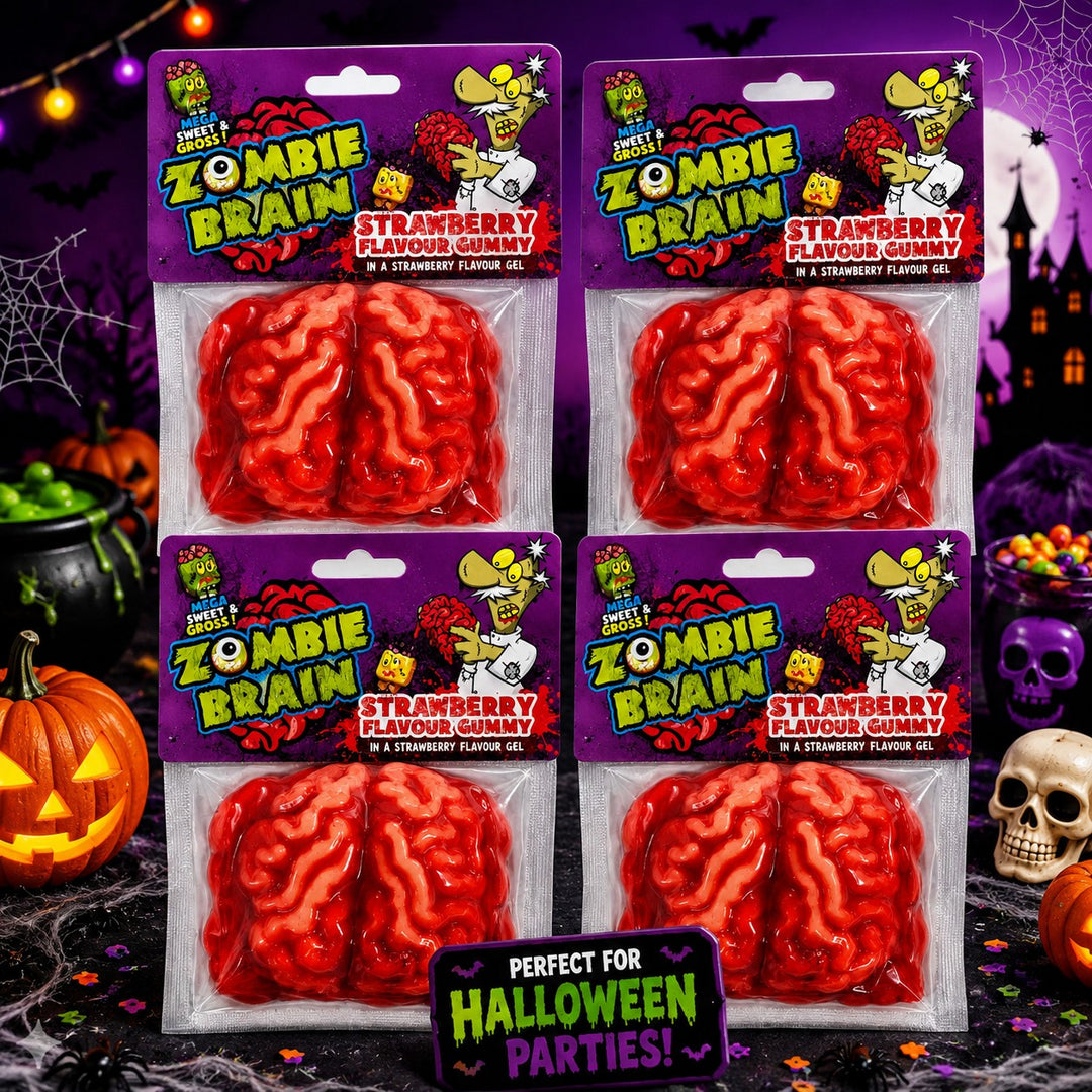4 x Zombie Brain Strawberry Gummy – Squishy Halloween Candy
