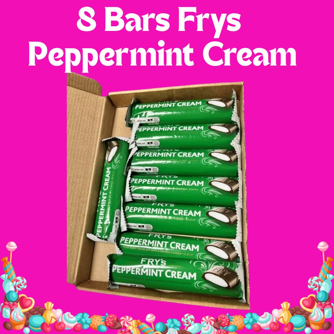 Fry's Peppermint Cream - Chocolate Postal Box - 8 x 49g bars (full size) per box