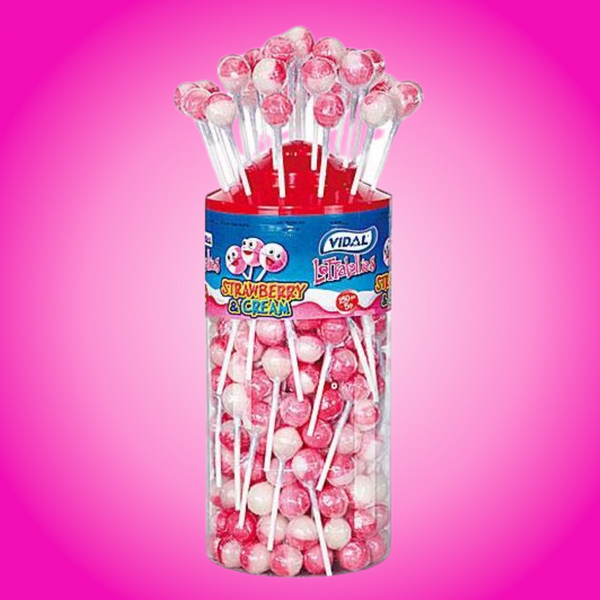 Vidal Lotta Lollies - Strawberry & Cream 150 Lollies