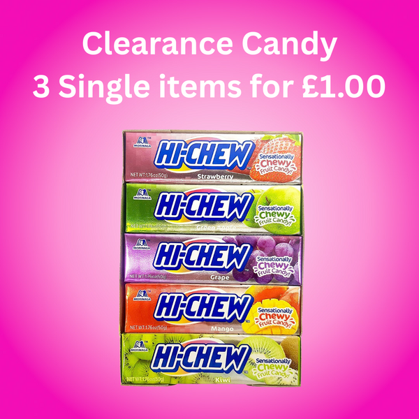 Clearance Candy 3 for £1.00 - Hi-Chew Bars Assorted Flavour