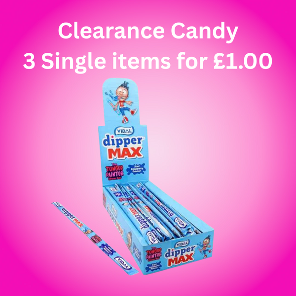 Clearance Candy 3 for £1.00 - Sour Raspberry Tongue Painter Dipper Max