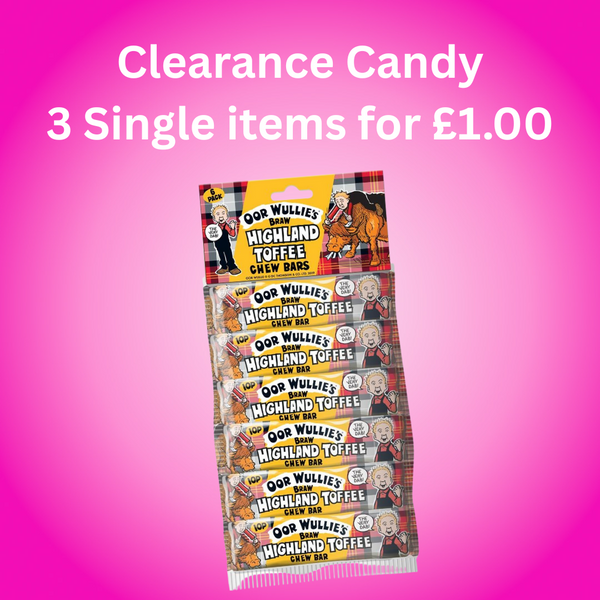 Clearance Candy 3 for £1.00 - Oor Wullies Highland Toffee Chew Bars 6pk