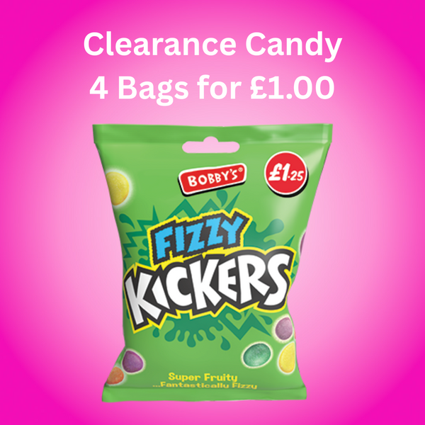 Clearance Candy Bags 4 for £1.00 - Fizzy Kickers