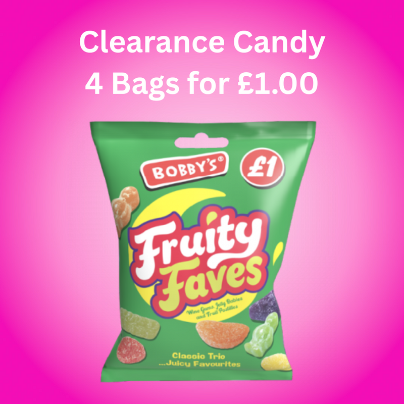 Clearance Candy Bags 4 for £1.00 - Fruity Faves