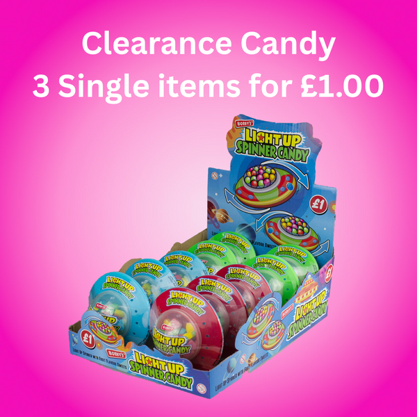 Clearance Candy 3 for £1.00 - Light Up Spinners