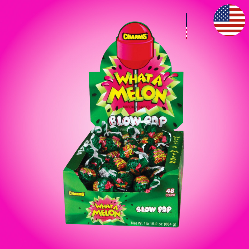 USA Charms Blow Pop What-A-Melon Flavour Lollipop 18g