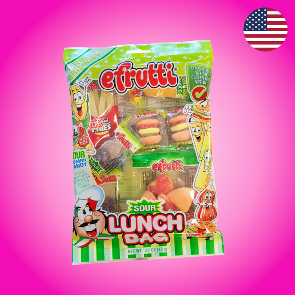 USA E-frutti SOUR Lunch Bag Candy Pack 77g