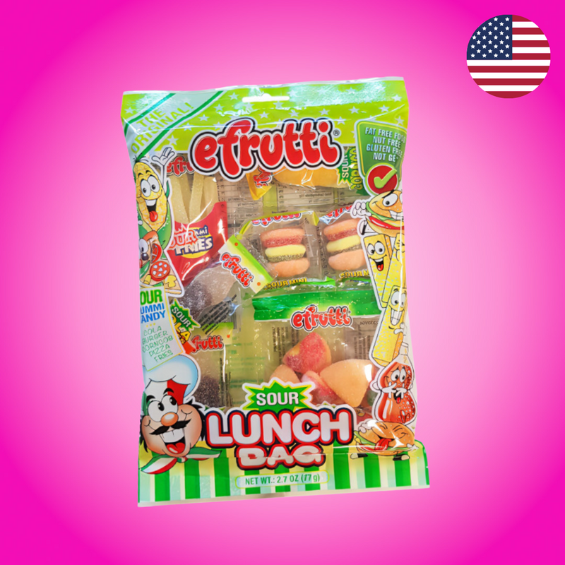 USA E-frutti SOUR Lunch Bag Candy Pack 77g