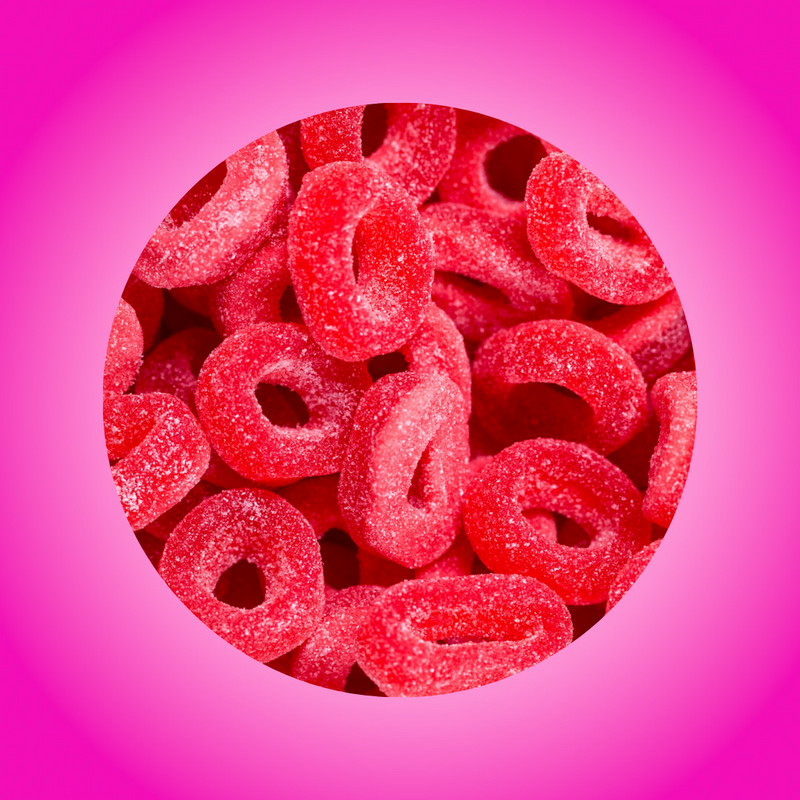 Groovy Sweets Pick N Mix Grab Bag - Sour Strawberry Rings 250g