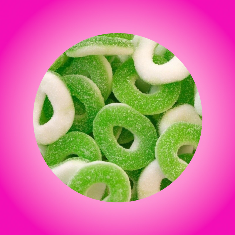 Groovy Sweets Pick N Mix Grab Bag - Sour Apple Rings 250g