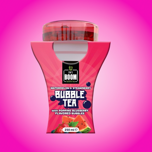 Boom Bubble Tea - Watermelon with Blueberry Popping Bubbles