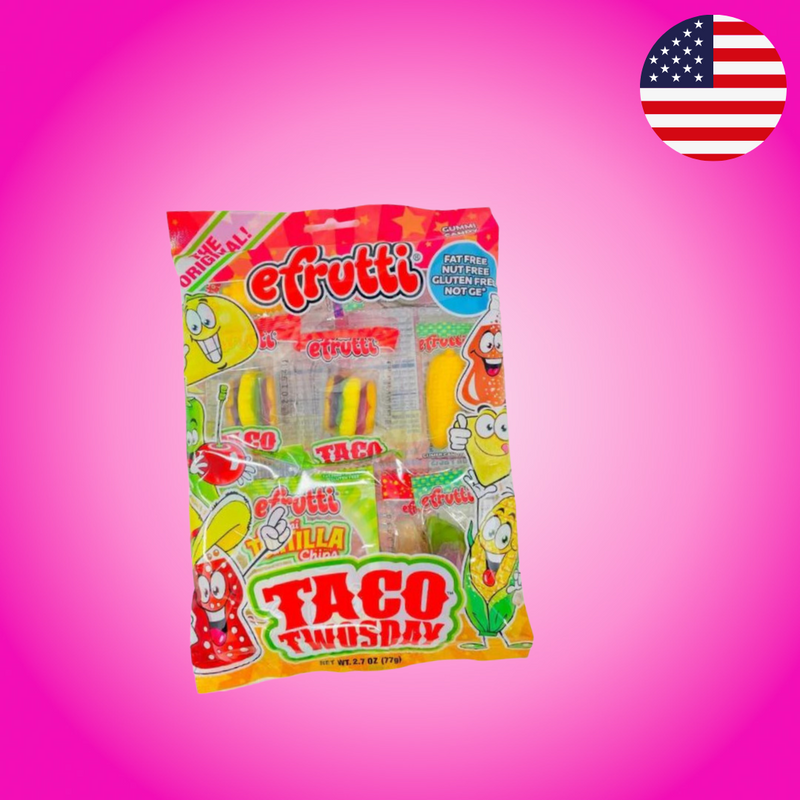 USA E-frutti Taco Twosday Gummi Candy Pack 77g