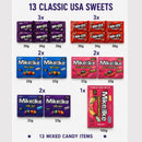 Clickin' It Candy USA Mike & Ike & Now & Later Gift Box – 13 Assorted American Candy Items – Imported USA Sweets Selection – Gift Box with "Just for You" Sticker