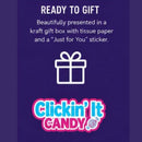 Clickin' It Candy USA Mike & Ike & Now & Later Gift Box – 13 Assorted American Candy Items – Imported USA Sweets Selection – Gift Box with "Just for You" Sticker