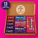 USA Mike & Ike & Now & Later Gift Box – 13 Assorted American Candy Items – Imported USA Sweets Selection – Gift Box