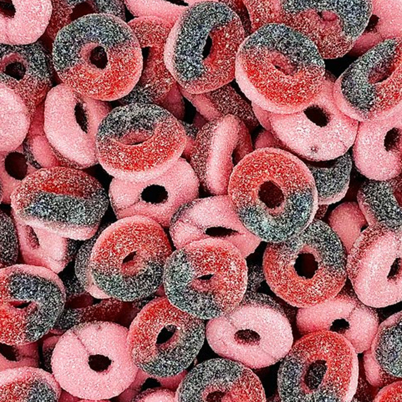 Groovy Sweets Fizzy Blackcurrant Rings 250g Grab Bag