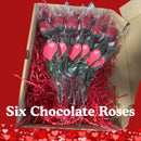 6 Chocolate Red Rose Bouquet - Valentine's Day - Valentines Gift