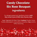 6 Chocolate Red Rose Bouquet - Valentine's Day - Valentines Gift