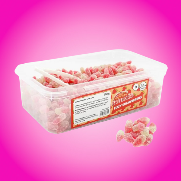 Crazy Candy Factory Pick N Mix 1KG Tub - Fizzy Strawberries