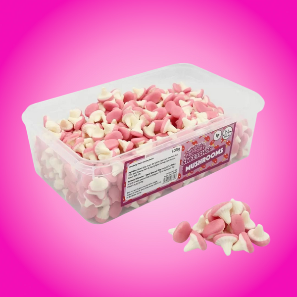 Crazy Candy Factory Pick N Mix 1KG Tub - Strawberry Mushrooms