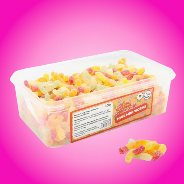 Crazy Candy Factory Pick N Mix 1KG Tub - Sour Mini Worms