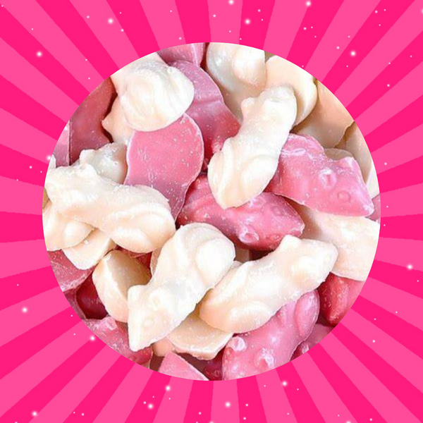 Groovy Sweets Pick N Mix Grab Bag - Pink & White Mice 250g
